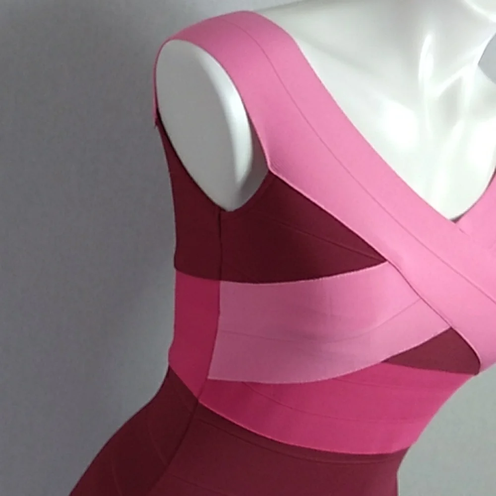 NEW  superdown women bandage bodycon dress pink/Red mini dress size S NWT - Picture 3 of 9